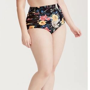 TORRID high waist floral mesh lattice swim bottom